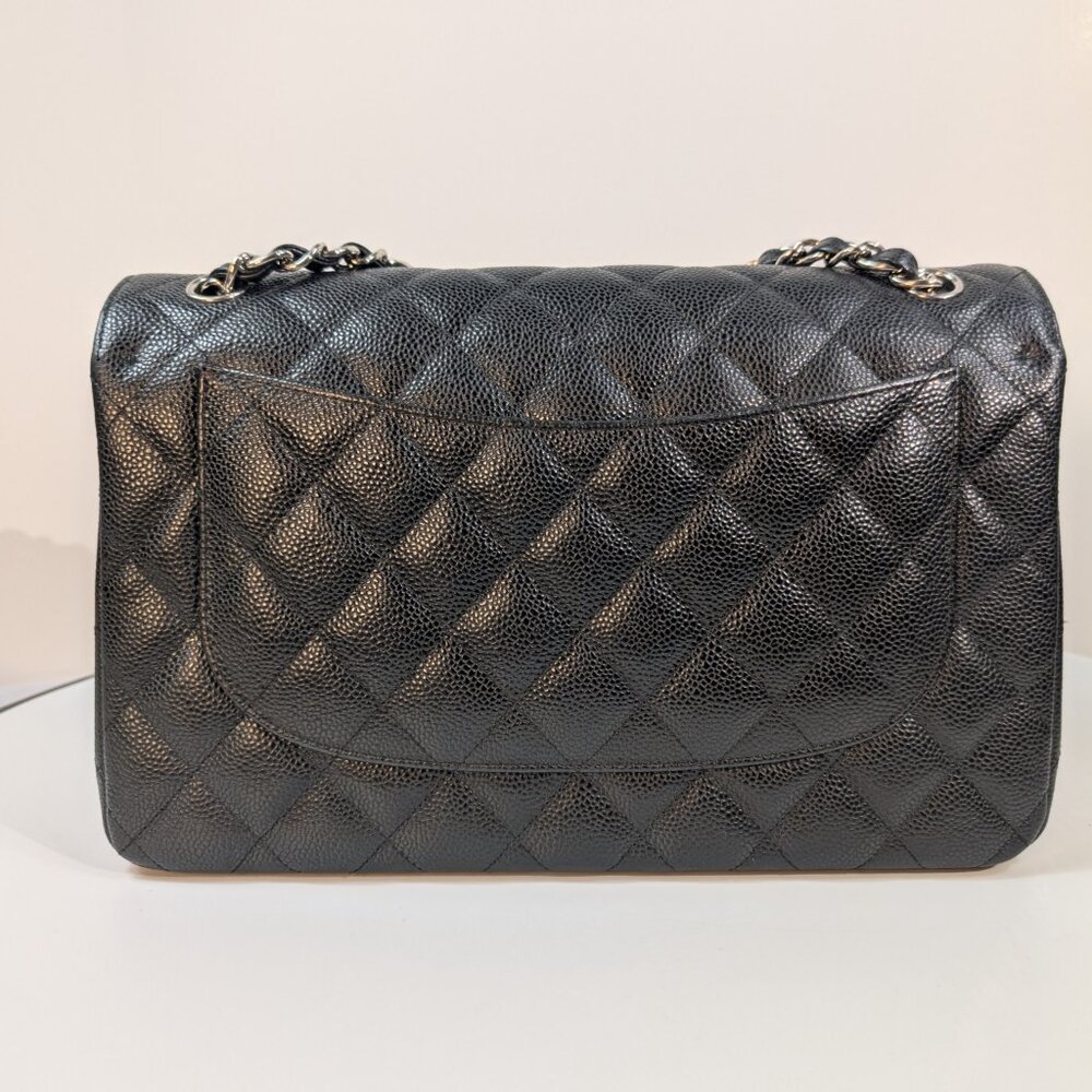 Chanel Black Caviar Classic Jumbo Double Flap Bag - Picture 4 of 16